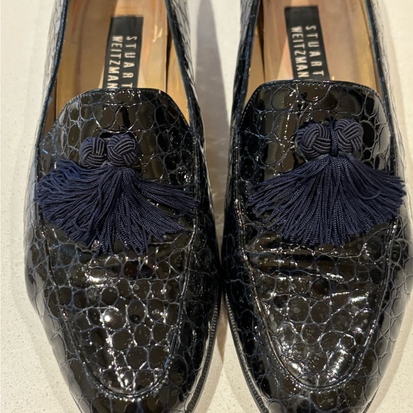 Blue / blackCrocodile Pattern Loafers with Tassels size 10, runs narrow - Picture 5 of 5